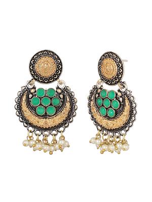 green oxidized earrings - 15472490 - Standard Image - 3