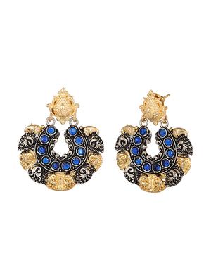 blue oxidized earrings - 15472513 - Standard Image - 3