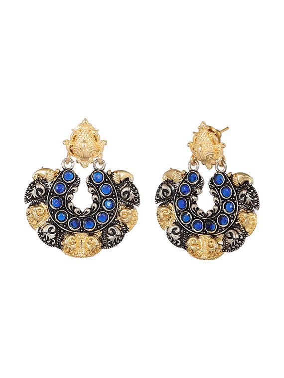 blue oxidized earrings - 15472513 - Zoom Image - 3