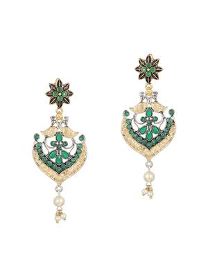 green oxidized earrings - 15472534 - Standard Image - 3