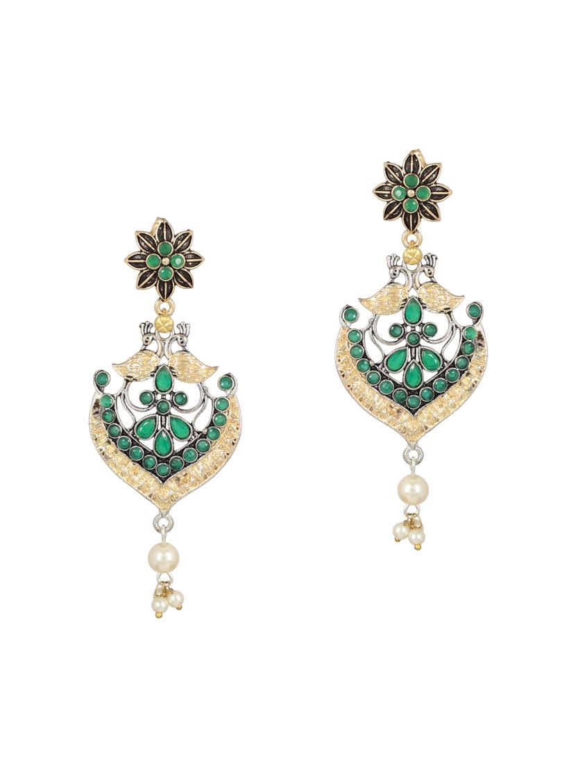 green oxidized earrings - 15472534 - Zoom Image - 3