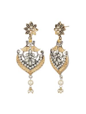 white oxidized drop earrings - 15472537 - Standard Image - 3