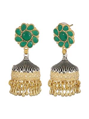 green oxidized earrings - 15472544 - Standard Image - 3