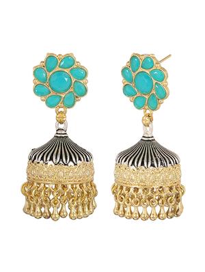 blue oxidized earrings - 15472546 - Standard Image - 3