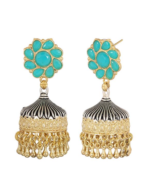 blue oxidized earrings - 15472546 - Zoom Image - 3