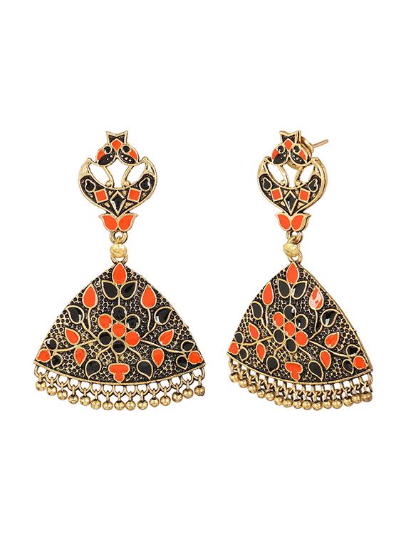 black brass drop earring - 15472575 - Zoom Image - 3