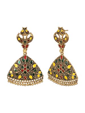multi colored brass drop earring - 15472580 - Standard Image - 3