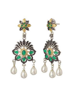 green brass drop earring - 15472613 - Standard Image - 3