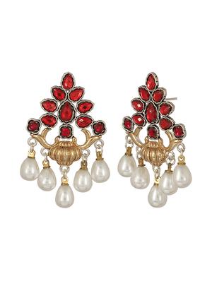 red brass drop earring - 15472640 - Standard Image - 3