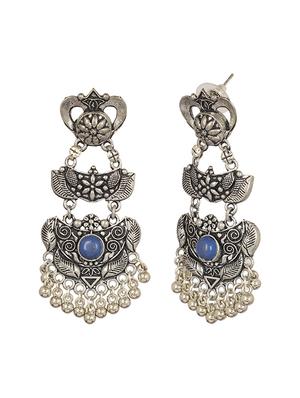 blue brass drop earring - 15472648 - Standard Image - 3