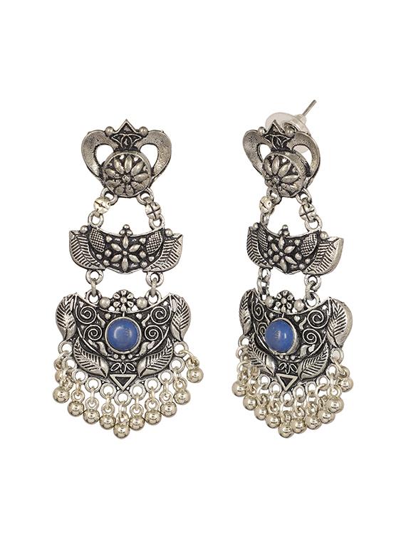 blue brass drop earring - 15472648 - Zoom Image - 3