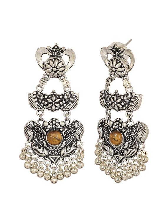 yellow brass drop earring - 15472650 - Zoom Image - 3