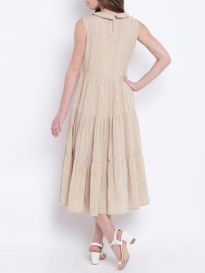 collared embroidered a-line dress - 15472750 - Standard Image - 3
