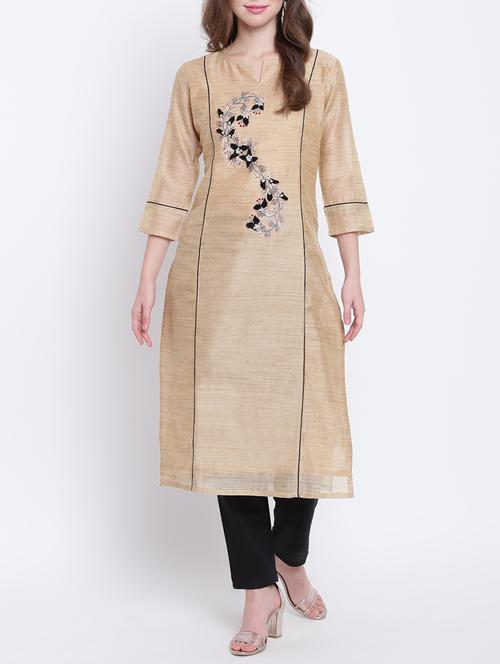 straight piping kurta - 15472771 - Standard Image - 1