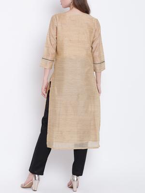 straight piping kurta - 15472771 - Standard Image - 3