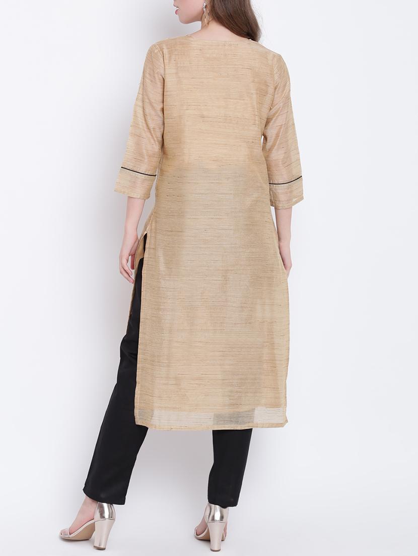 straight piping kurta - 15472771 - Zoom Image - 3