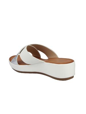 white slip on wedges - 15473006 - Standard Image - 3