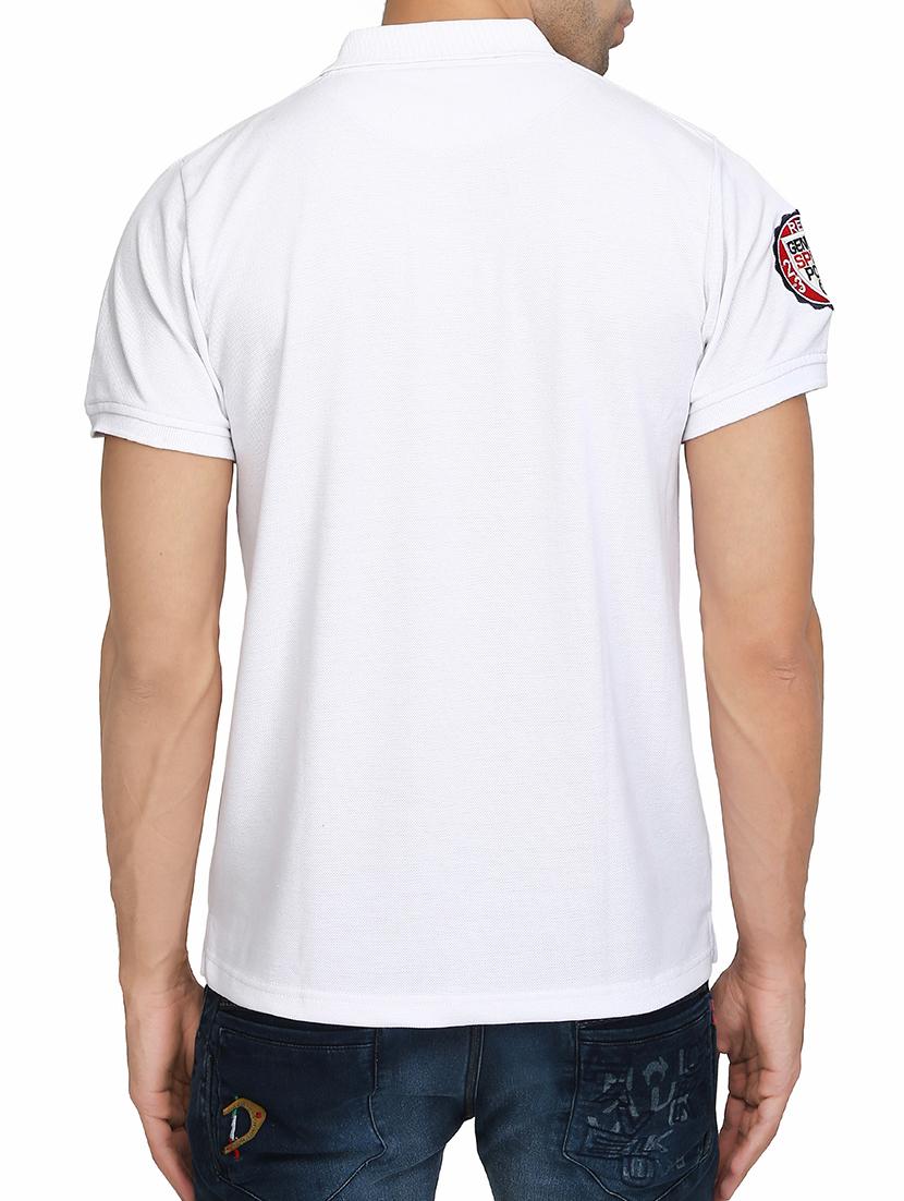 white cotton polo t-shirt - 15473693 - Zoom Image - 3