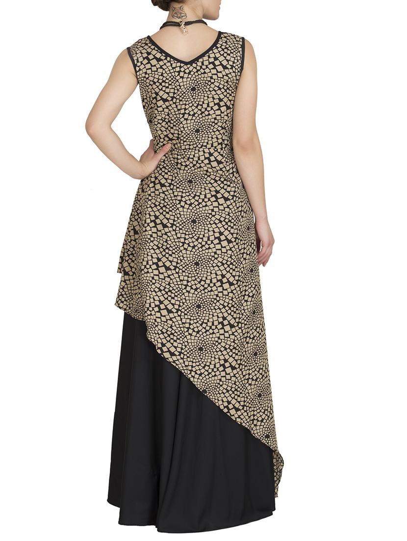 asymmetric printed layered gown - 15474888 - Zoom Image - 3
