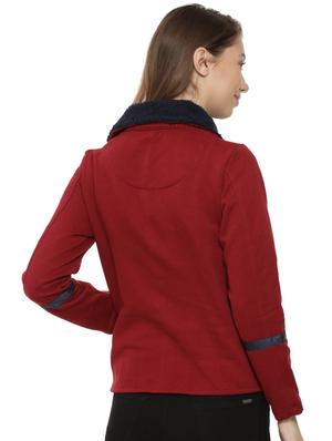 terrycloth detail collar zip up jacket - 15475749 - Standard Image - 3