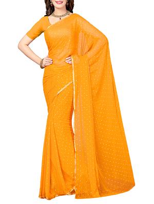 (pack of 2) multicolor georgette printed saree combo with blouse - 15475801 - Standard Image - 3