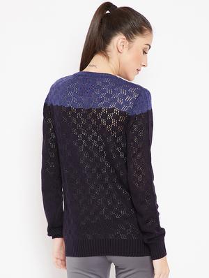 pointelle knit color block pullover - 15476447 - Standard Image - 3