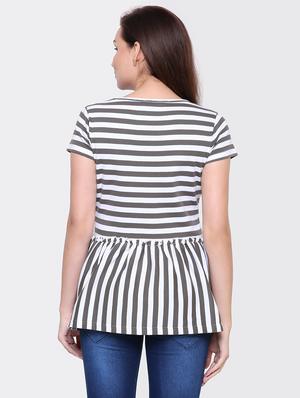gather detail striped top - 15476802 - Standard Image - 3