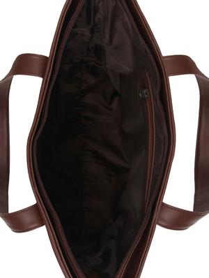 brown leatherette (pu) regular handbag - 15477459 - Standard Image - 3