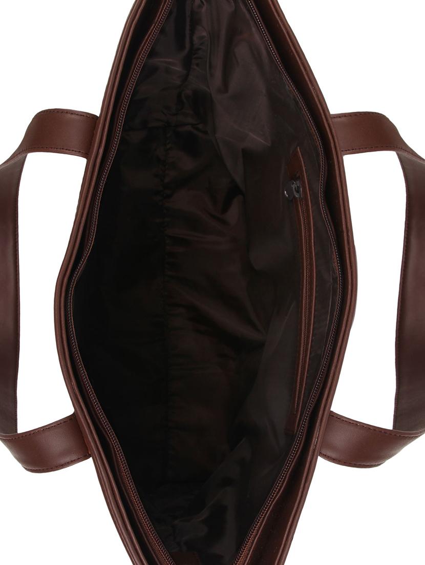 brown leatherette (pu) regular handbag - 15477459 - Zoom Image - 3