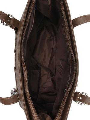 brown leatherette (pu) regular handbag - 15477491 - Standard Image - 3