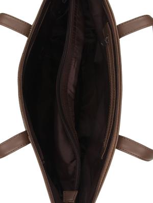 brown leatherette (pu) regular handbag - 15477501 - Standard Image - 3