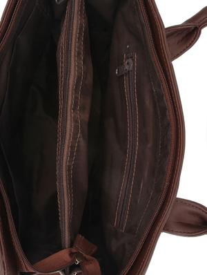 brown leatherette (pu) regular handbag - 15477510 - Standard Image - 3