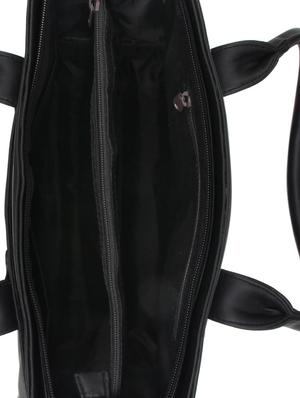 black leatherette (pu) regular handbag - 15477512 - Standard Image - 3