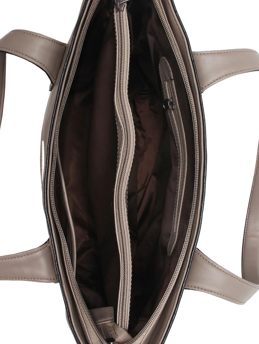 grey leatherette (pu) regular handbag - 15477525 - Zoom Image - 3