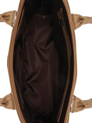 tan leatherette (pu) regular handbag - 15477534 - Standard Image - 3