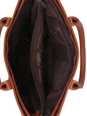 brown leatherette (pu) regular handbag - 15477537 - Standard Image - 3