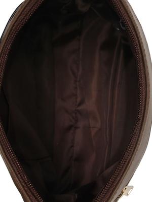 brown leatherette (pu) regular sling bag - 15477583 - Standard Image - 3