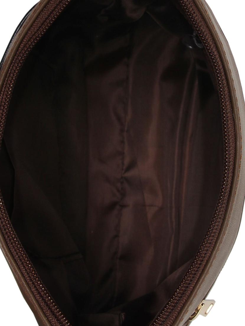 brown leatherette (pu) regular sling bag - 15477583 - Zoom Image - 3