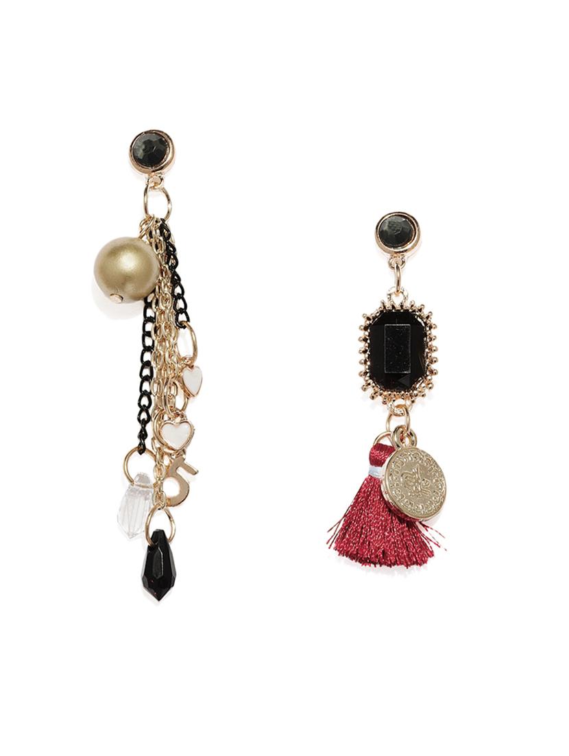 red gold tone tassel earrings - 15478991 - Zoom Image - 3