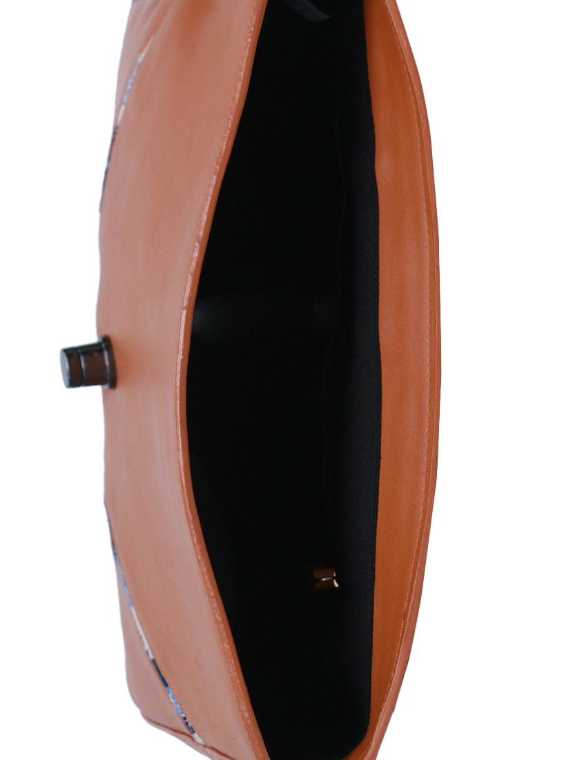 brown leatherette (pu) regular sling bag - 15479075 - Zoom Image - 3