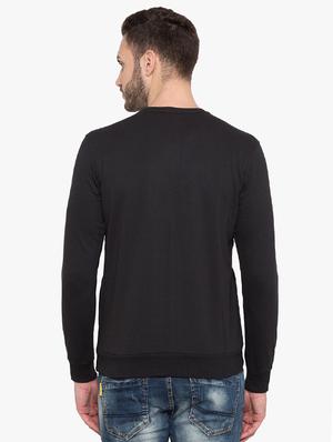 black cotton chest print sweatshirt - 15480457 - Standard Image - 3
