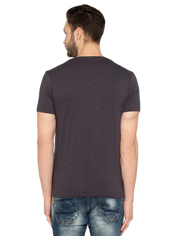 grey cotton chest print t-shirt - 15480495 - Zoom Image - 3