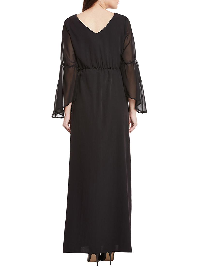 bell sleeved elasticated waistband dress - 15481034 - Zoom Image - 3