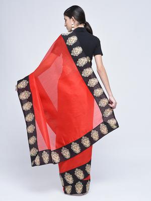 kalamkari printed border bhagalpuri saree with blouse - 15482358 - Standard Image - 3