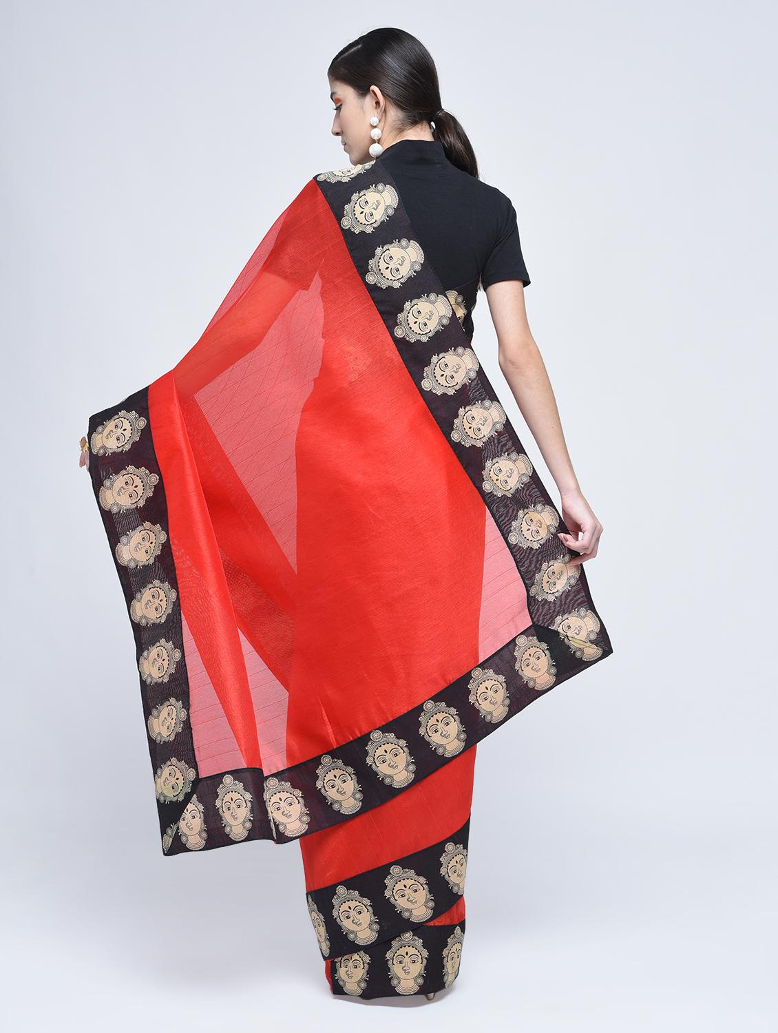 kalamkari printed border bhagalpuri saree with blouse - 15482358 - Zoom Image - 3
