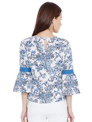 crochet detailed printed top - 15482690 - Standard Image - 3