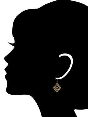 black gold tone drop earrings - 15482839 - Standard Image - 3