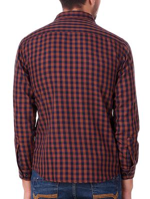 brown cotton casual shirt - 15482955 - Standard Image - 3