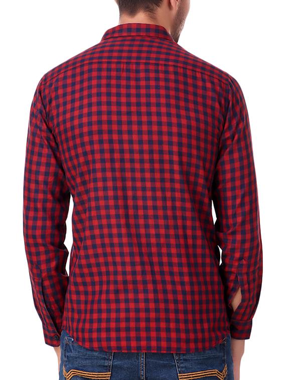 red cotton casual shirt - 15482956 - Zoom Image - 3
