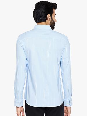 blue cotton casual shirt - 15483183 - Standard Image - 3